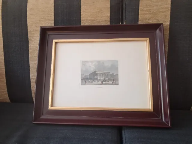 2 grabados franceses Trieste y La Bourse