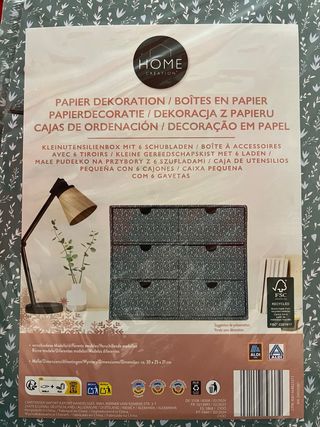 Cassettiera in cartone a 6 cassetti