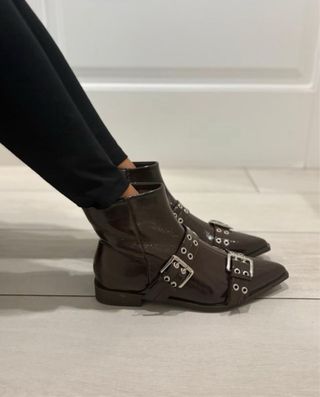 Stivaletti donna marrone fibbie tg 40 nuovo 