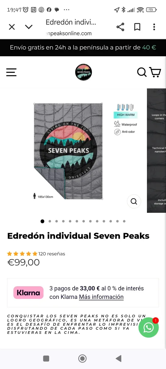 Edredón Seven Peaks Nuevo