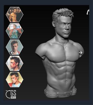Statua Brad Pitt Fight Club 3D
