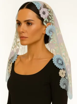 Mantilla Española Vintage Bordada color años 30 