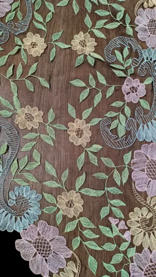 Mantilla Española Vintage Bordada color años 30 