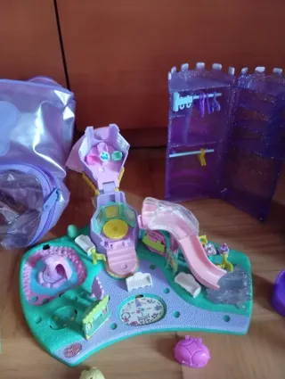 Lote Polly Pocket: Casa, Coche y Accesorios
