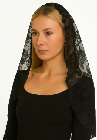 Mantilla española bordada vintage años 30