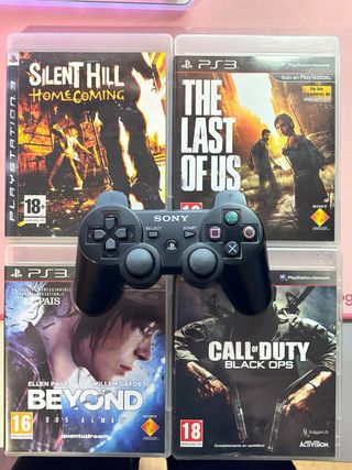 Consola PS3 + Mando + 4 Juegos + cables