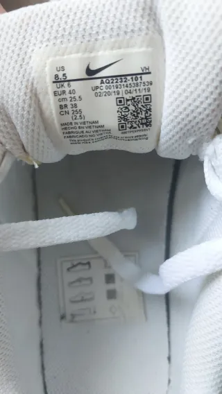 Nike Ebernon Low Prem blancas suela goma talla 40