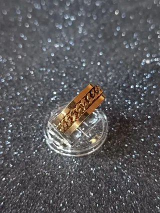 Anillo Hombre Dorado Cadena