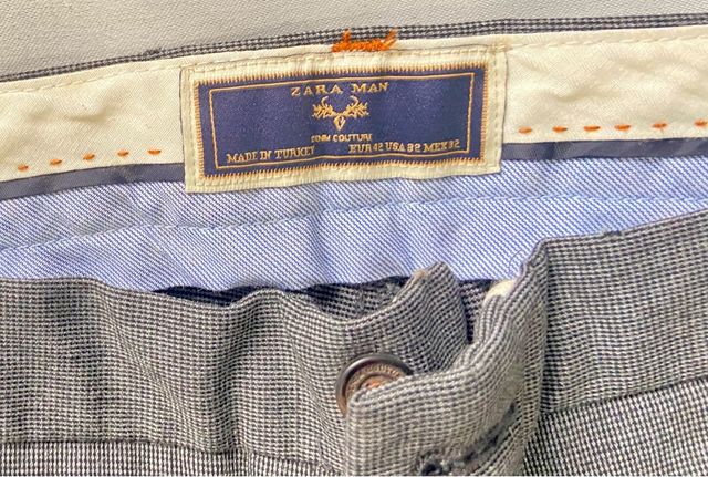 Pantalones Zara Gris Hombre
