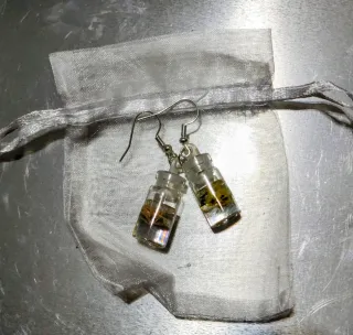 Orecchini handmade bottiglia fiore