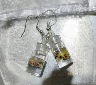 Orecchini handmade bottiglia fiore