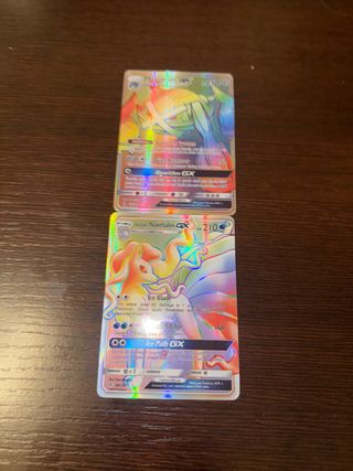 Cartas Pokémon Alolan Ninetales GX y Guzzlord GX