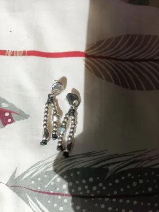 Pendientes Ciclón Plata y Negro