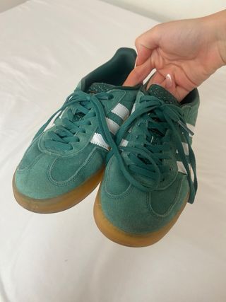 Zapatillas Adidas Gazelle Mujer Verde y Rosa