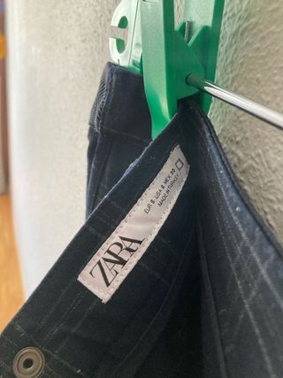 Pantalón de traje a cuadros azul oscuro