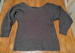 Jersey gris con brillos plateados Talla XXL
