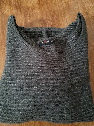 Jersey gris con brillos plateados Talla XXL