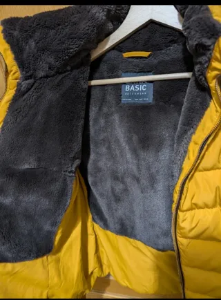 Abrigo Zara Mostaza Forro Gris Talla M