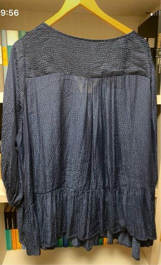 Camisa couchel T2XL+ (58/60) azul con topitos