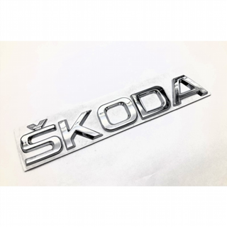 EMBLEMA LOGO TRASERO SKODA CROMADO PEQUEÑO