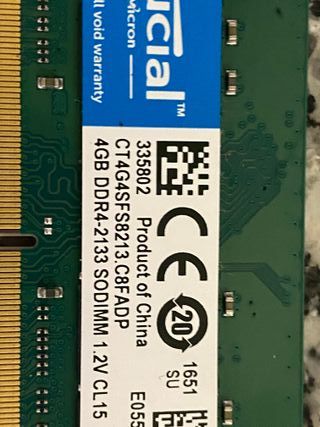 Memoria RAM Crucial 4GB DDR4 2133 SODIMM