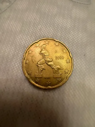 Moneda 20 céntimos Italia 2002 Coleccionismo