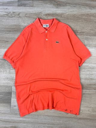 Lacoste Vintage Coral Orange Polo Shirt | Size 7