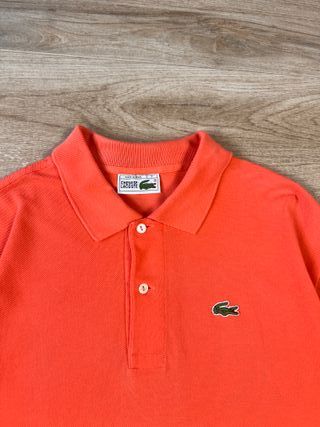 Lacoste Vintage Coral Orange Polo Shirt | Size 7
