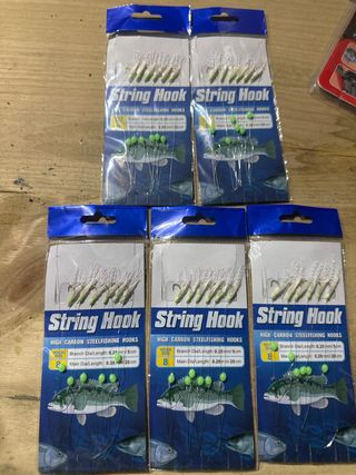 5 Paquetes de Anzuelos de Pesca String Hook