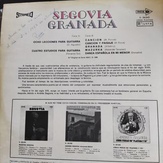 Vinilo Segovia Granada Clásico