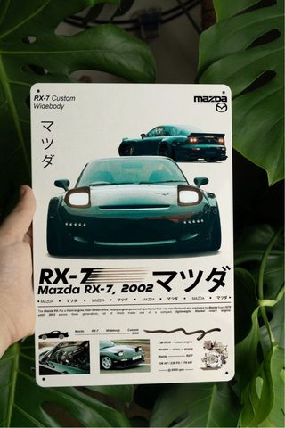 Poster metallico Mazda RX-7 Custom Widebody