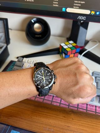 Cronógrafo Seiko Sportura 7T62 0KV0 cuarzo, zafiro