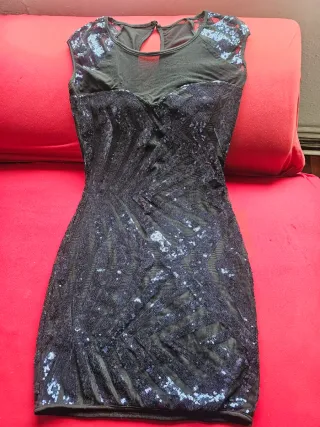 Vestido de fiesta lentejuelas negro