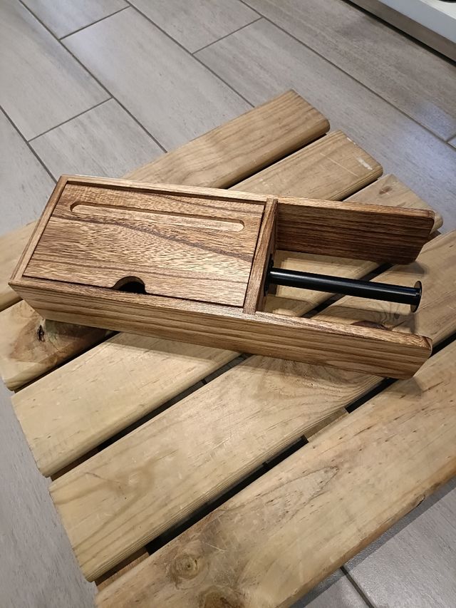 Portarrollos de papel madera y metal