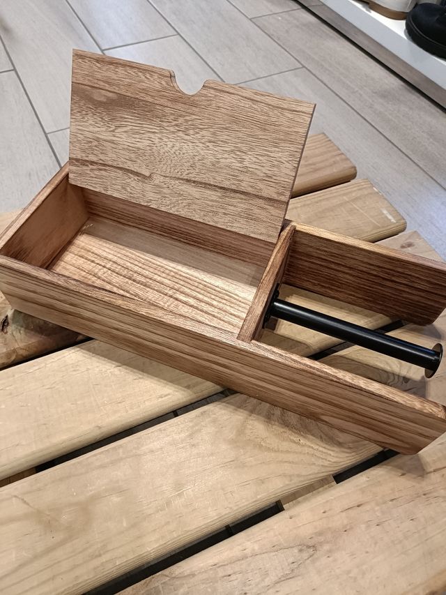 Portarrollos de papel madera y metal