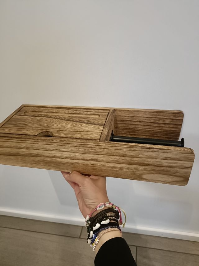 Portarrollos de papel madera y metal