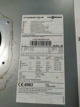 Piezas Caldera Viessmann Vitodens 100 WB1KC26