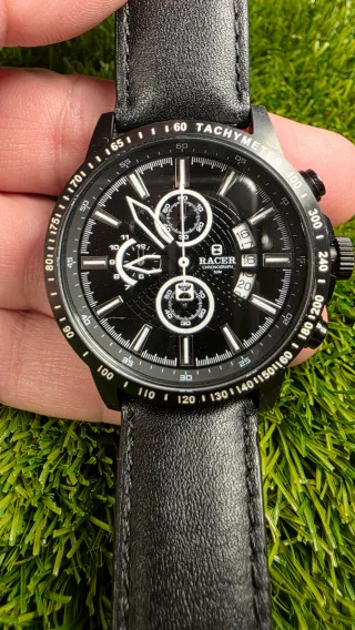 Reloj Racer Cronógrafo Negro y Plateado