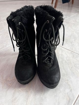Stivaletti Eleganti Neri Tacco Alto Pelliccia Sint
