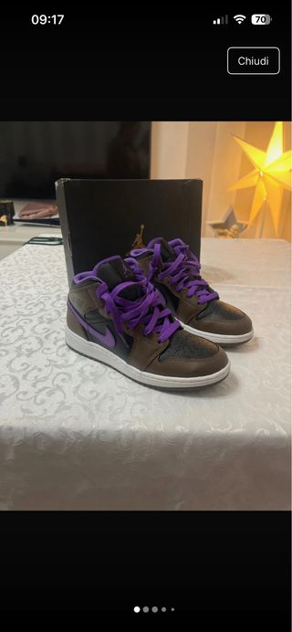Scarpe Jordan Mid Marroni e Viola