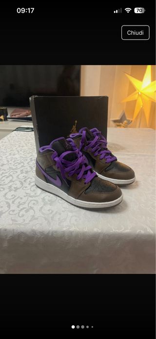 Scarpe Jordan Mid Marroni e Viola