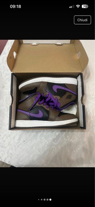 Scarpe Jordan Mid Marroni e Viola