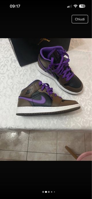 Scarpe Jordan Mid Marroni e Viola