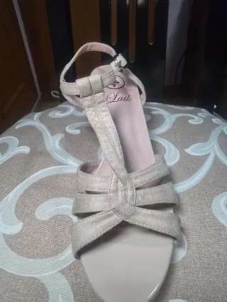 Zapatos tacón Laik beige/rosa T.39