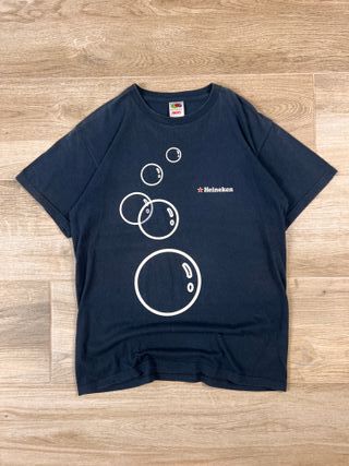 Vintage Heineken Bubble Graphic Tee Navy Blue