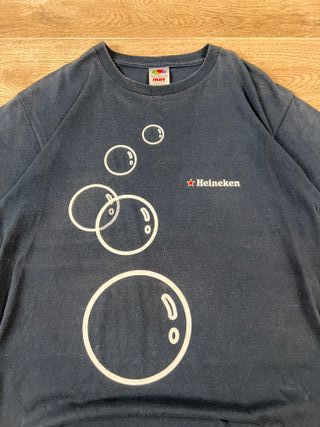 Vintage Heineken Bubble Graphic Tee Navy Blue