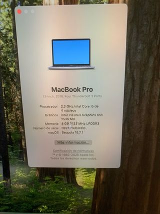 MacBook Pro 13” 2018 Plata