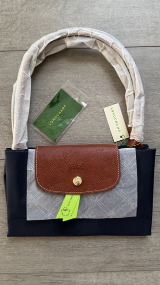 Bolso de lona plegable azul tamaño L