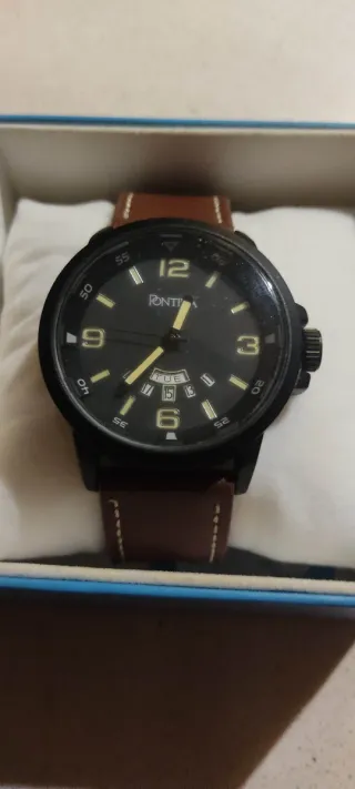 Reloj Pontina Negro y Marrón Hombre