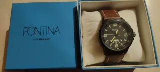 Reloj Pontina Negro y Marrón Hombre
